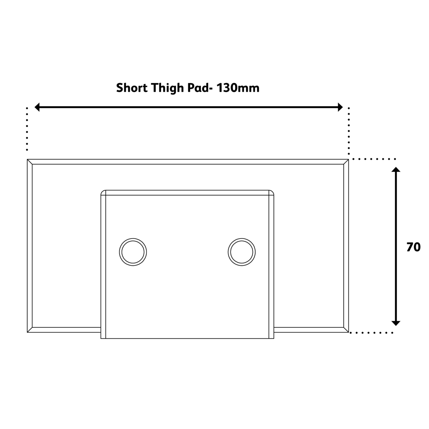 thigh pad short dimensions