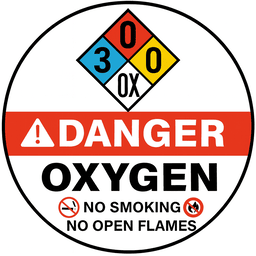 Warning symbol for oxygen-related fire risk