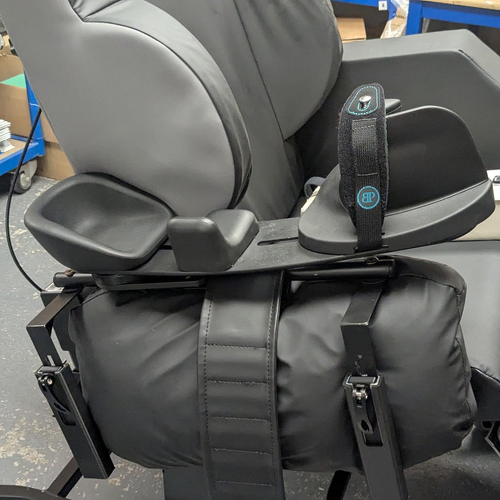 powerchair arm positioning side view